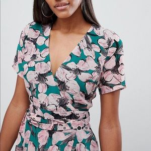 Missguided Print Wrap tea dress